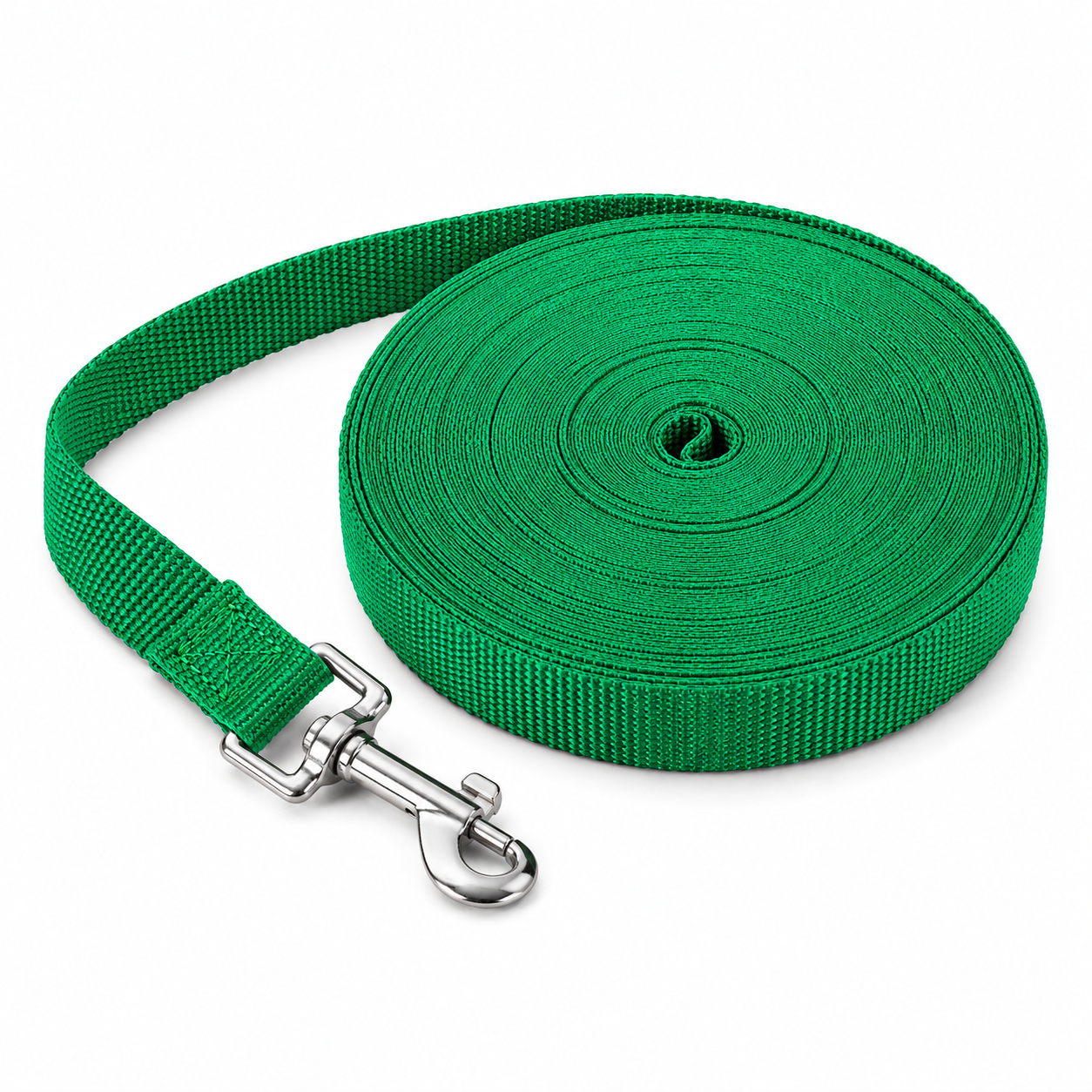 Laisse pour chien en nylon résistante vert avec mousqueton métallique DogLina