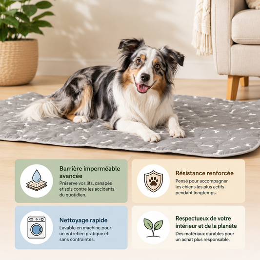 Tapis hygiénique lavable pour chiens et chiots