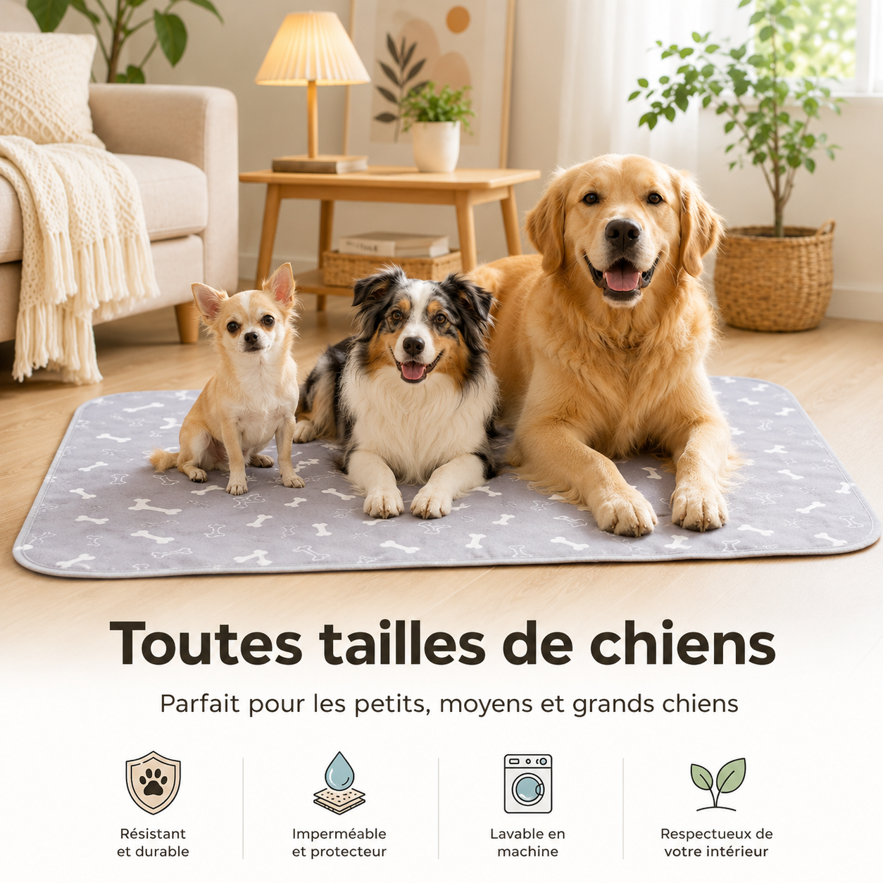 Tapis Hygiénique Lavable Chien